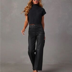 VICI Icon Coated High Rise Straight Jeans 24